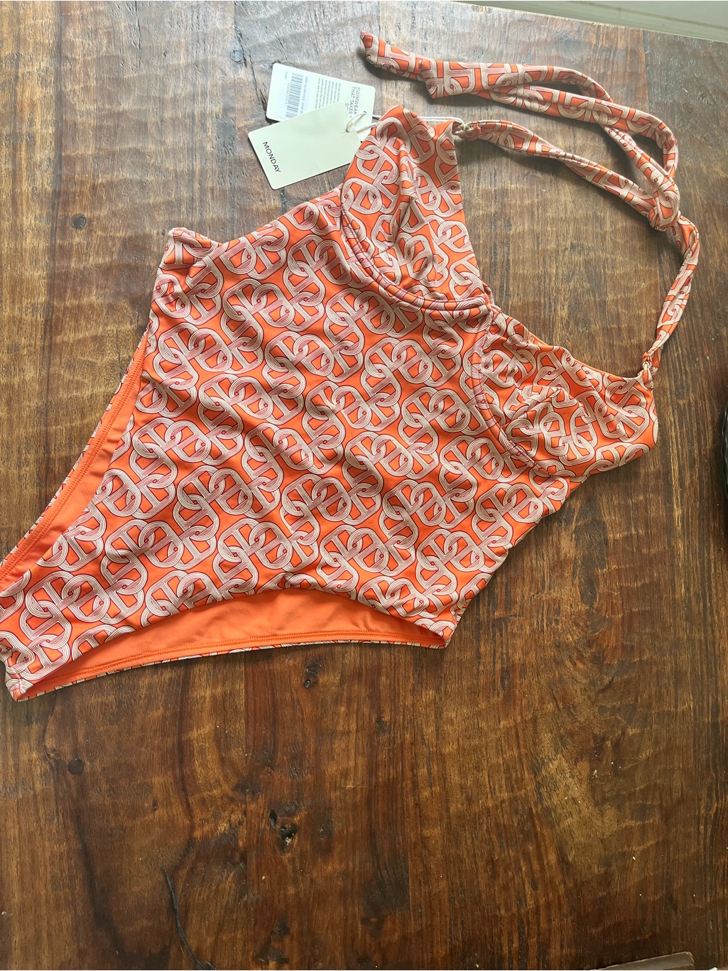 Nwt Monday Swimwear Honolulu One Piece Chain Geo Sz V Voluptuous 12-14